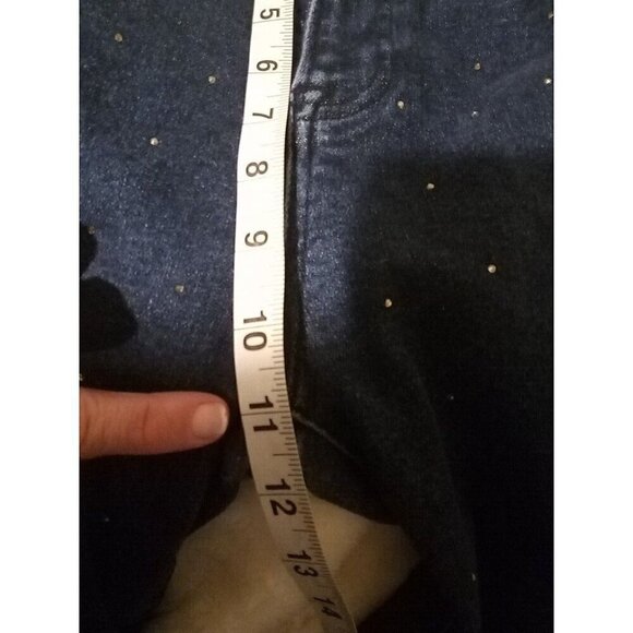 Risen Jeans Women's Size 7/28 Blue Embellished Fray Hem High Rise Rhinestone - Picture 14 of 15